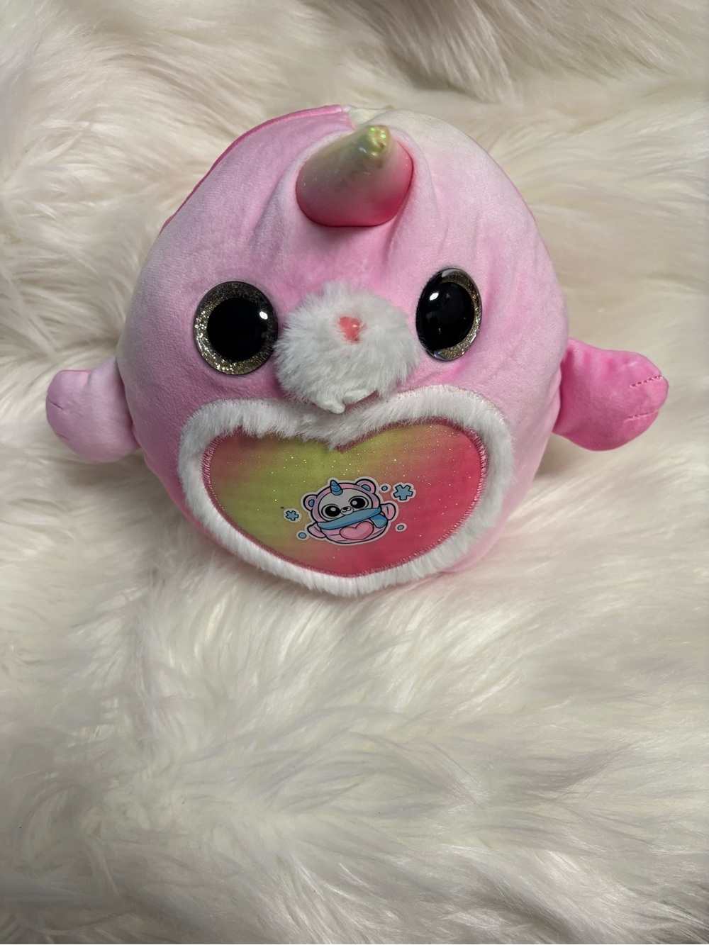 Pink Unicorn Plush Small  Toy with Heart Detail‎